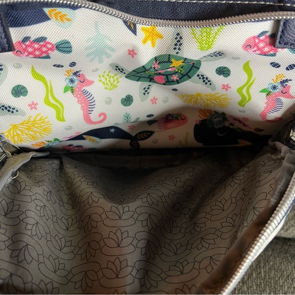 Lily Bloom Maggie Satchel Handbag Ocean Turtles and Whales - Picture 11 of 11